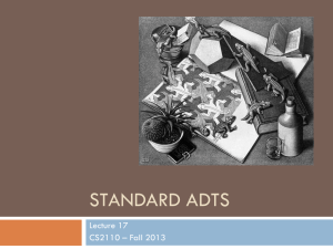STANDARD ADTS Lecture 17 CS2110 – Fall 2013