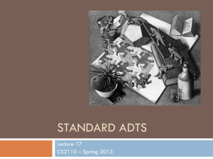 STANDARD ADTS Lecture 17 CS2110 – Spring 2013