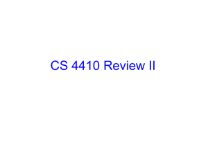 CS 4410 Review II