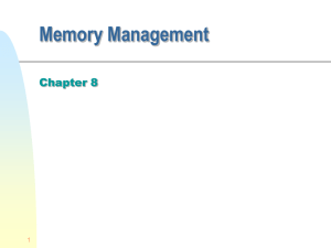 Memory Management Chapter 8 1