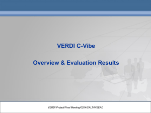 VERDI C-Vibe Overview &amp; Evaluation Results VERDI Project/Final Meeting/0204/CALT/INSEAD