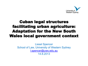 Cuban legal structures facilitating urban agriculture: Adaptation for the New South