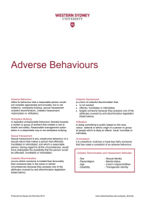 Adverse Behaviours