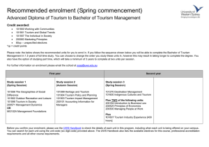 Recommended enrolment (Spring commencement)  Credit awarded:
