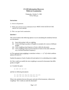 CS 430 Information Discovery Midterm Examination