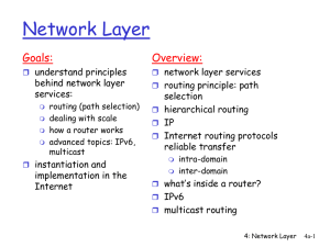 Network Layer Goals: Overview: