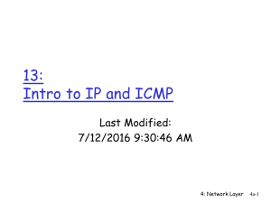 13: Intro to IP and ICMP Last Modified: 7/12/2016 9:30:46 AM