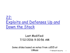 22: Exploits and Defenses Up and Down the Stack Last Modified: