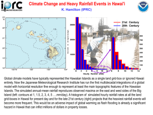 Climate Change and Heavy Rainfall Events in Hawai'i
