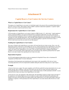 Attachment II  Capital Reserve Cost Centers for Service Centers