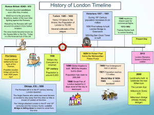 History of London Timeline – 410 Roman Britain 43AD – 1901