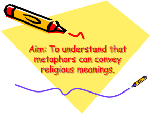 Aim: To understand that metaphors can convey religious meanings.