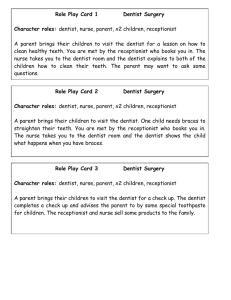 Role Play Card 1  Dentist Surgery Character roles: