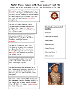 Match these Tudors with their correct fact file Name: ………………………………………………... (