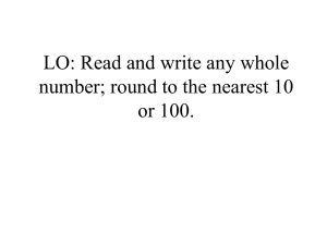 LO: Read and write any whole or 100.