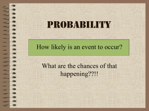 Probability How likely is an event to occur? happening??!!