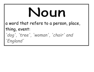 a word that refers to a person, place, thing, event: