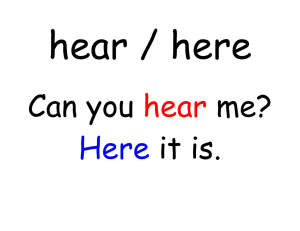 hear / here Can you me? it is.