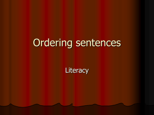Ordering sentences Literacy