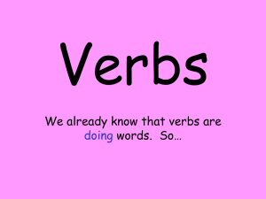 Verbs We already know that verbs are words.  So… doing