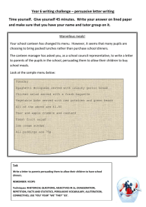 Year 6 writing challenge – persuasive letter writing