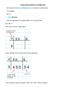 Using written methods for multiplication We have learnt the method and