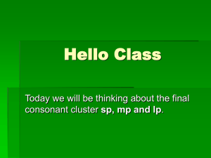 Hello Class Today we will be thinking about the final