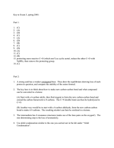 Key to Exam 3, spring 2001:  Part 1: 1.  (C)