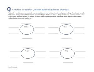 Generate a Research Question Based on Personal Interests