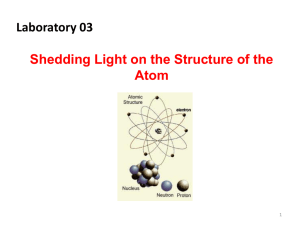 Laboratory 03 Shedding Light on the Structure of the Atom 1
