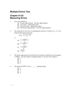 Multiple-Choice Test Chapter 01.02 Measuring Errors