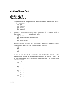 Multiple-Choice Test Chapter 03.03 Bisection Method