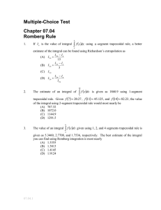 Multiple-Choice Test Chapter 07.04 Romberg Rule 