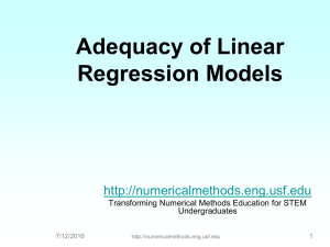 Adequacy of Linear Regression Models  Transforming Numerical Methods Education for STEM