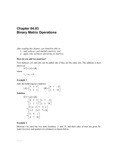 Chapter 04.03 Binary Matrix Operations