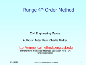 Runge 4 Order Method  th