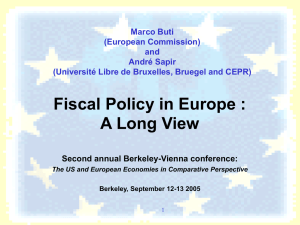 Fiscal Policy in Europe : A Long View Marco Buti (European Commission)