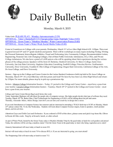 Daily Bulletin  Monday, March 9, 2015