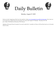 Daily Bulletin  Monday, August 17, 2015