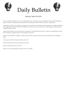 Daily Bulletin  Monday, March 28, 2016