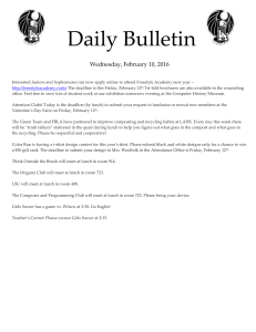 Daily Bulletin  Wednesday, February 10, 2016