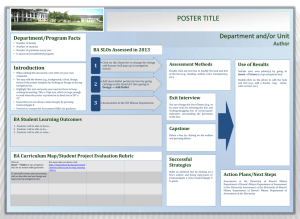 POSTER TITLE Department and/or Unit Author Department/Program Facts