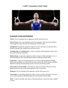 LAHS- Gymnastics Study Guide Gymnastics Terms and Definitions