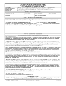 DEVELOPMENTAL COUNSELING FORM DATA REQUIRED BY THE PRIVACY ACT OF 1974