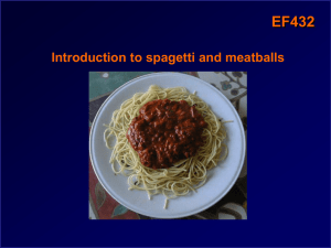 EF432 Introduction to spagetti and meatballs