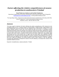 Factors affecting the relative competitiveness of cassava production in southwestern Trinidad