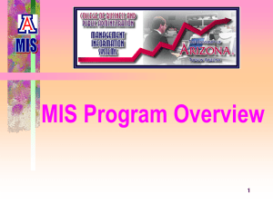 MIS Program Overview 1