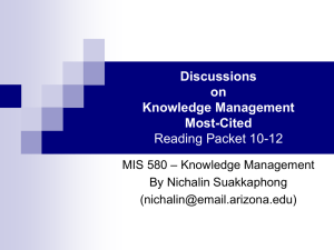 Discussions on Knowledge Management Most-Cited