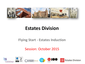 Estates Division Flying Start - Estates Induction Session: October 2015