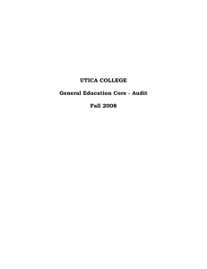 UTICA COLLEGE  General Education Core - Audit Fall 2008